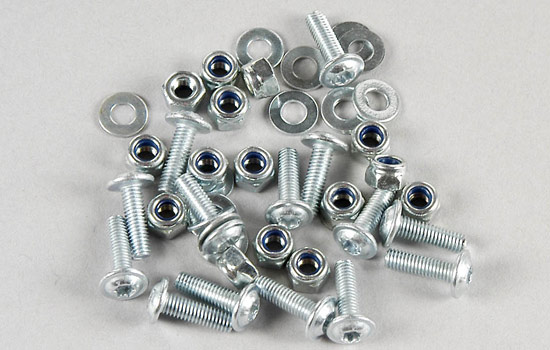 FG Body screws Tx w. stop nuts (15p)