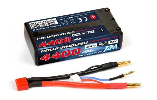 accu T2M Li-Po Car 4400mAh 100C 7,6v